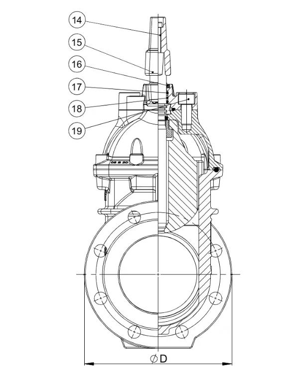 AVK METAL SEATED GATE VALVE WITH STEMCAP Component Image 2