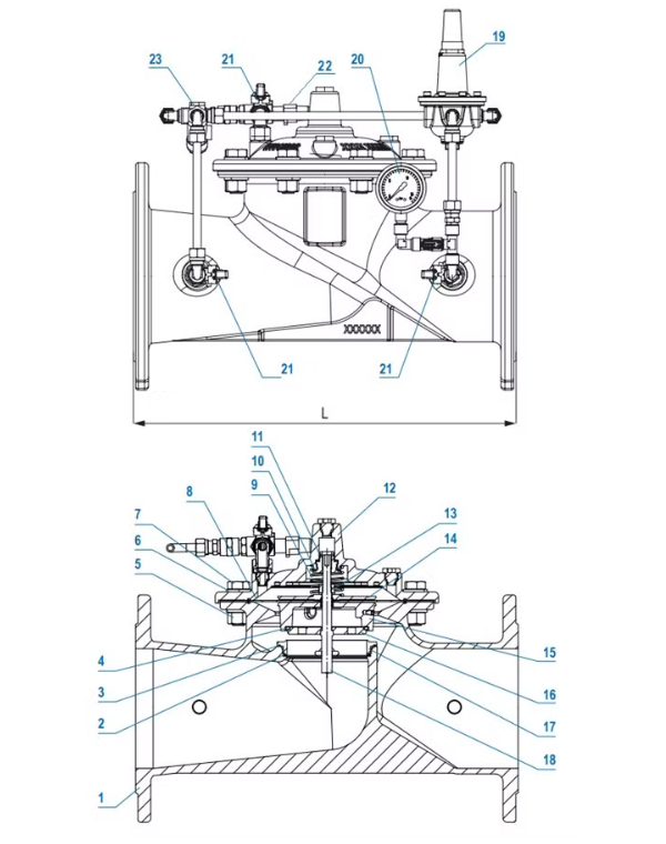 Avk Pressure Reducing Control Valve Pn16 Valvex