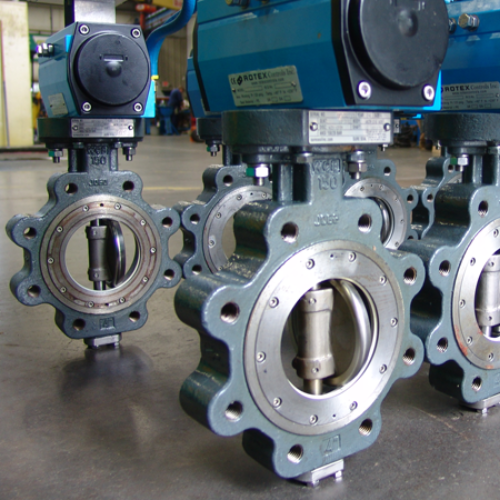 butterfly valves in place